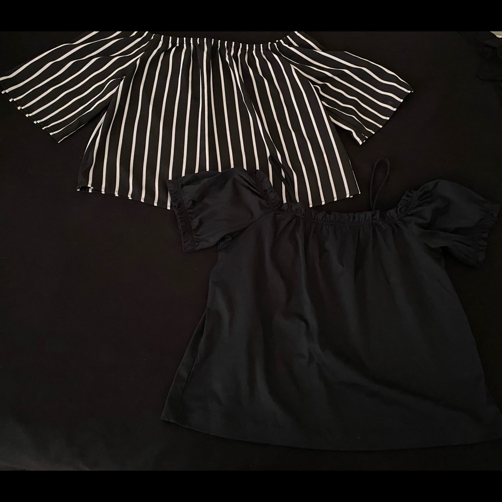 Bundle Of Two Black Off The Shoulder Blouses